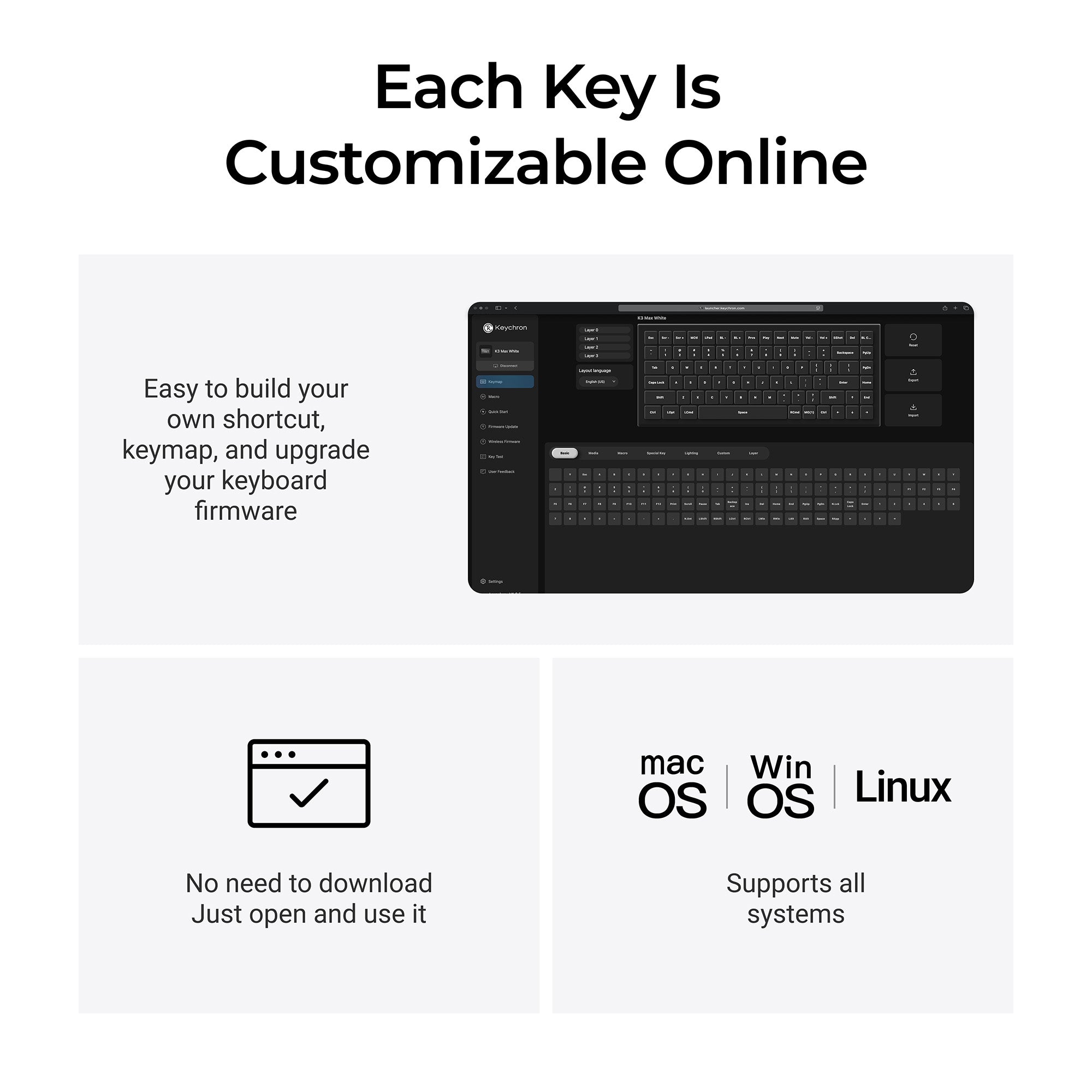 Keychron K3 Max QMK Wireless Custom Mechanical Keyboard - All-Wood Special Edition