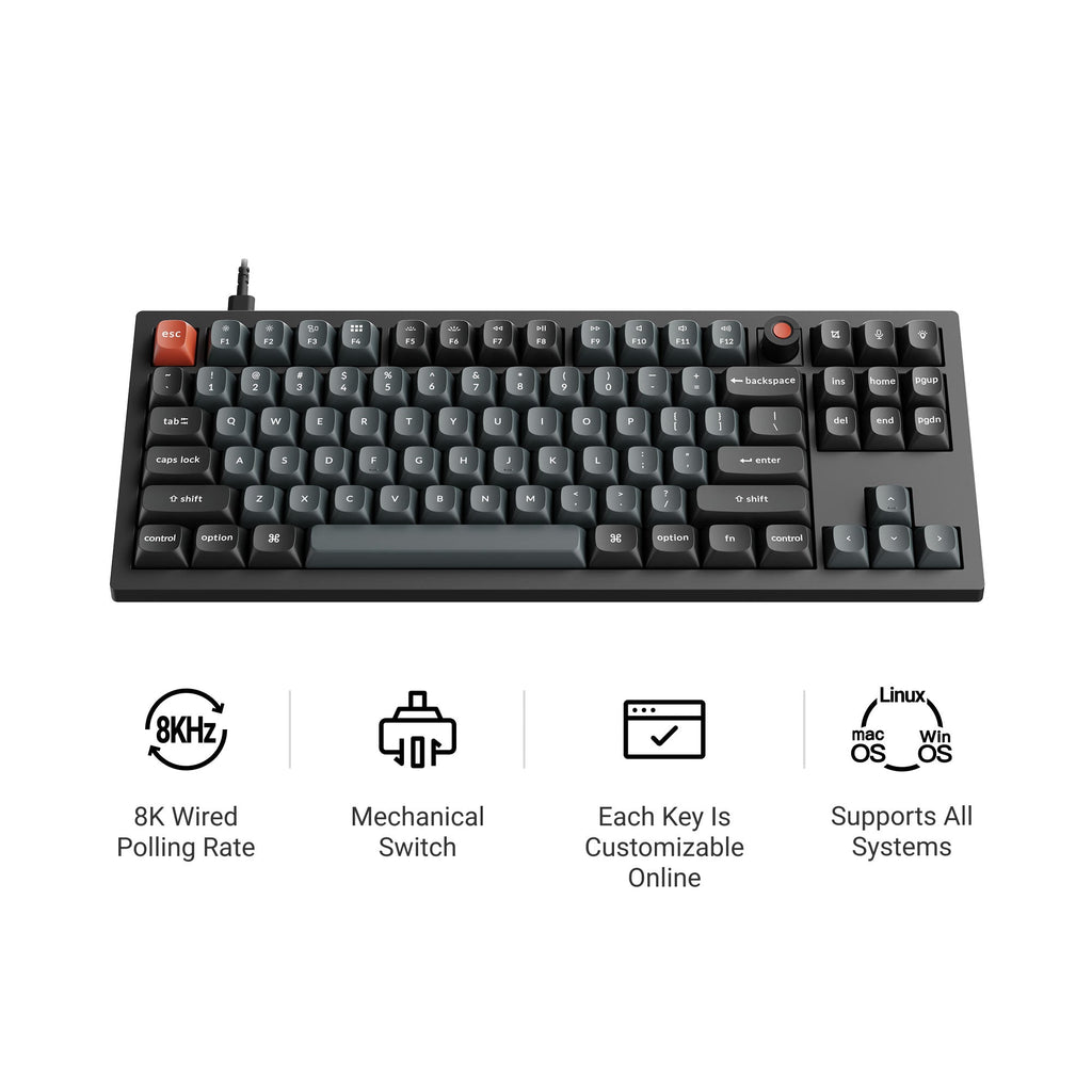 Keychron V3 8K QMK Wired Custom Mechanical Keyboard